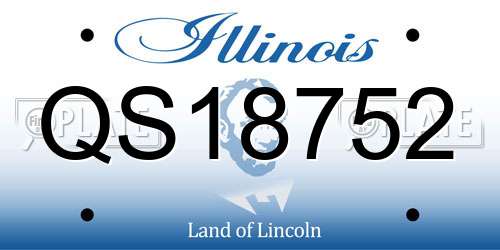QS18752 Illinois License Plate