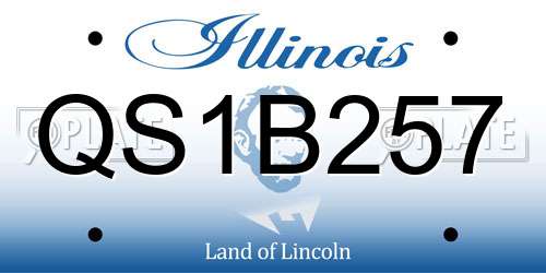 QS1B257 Illinois License Plate