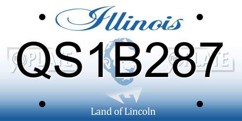 QS1B287 Illinois License Plate