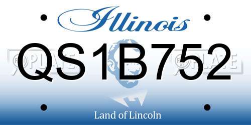 QS1B752 Illinois License Plate