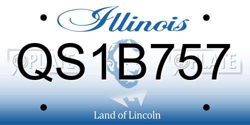 QS1B757 Illinois License Plate