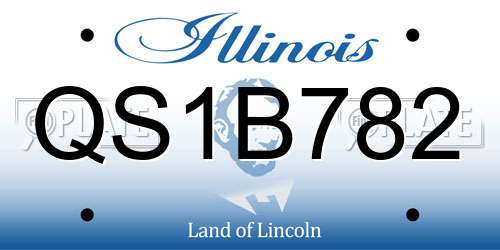 QS1B782 Illinois License Plate