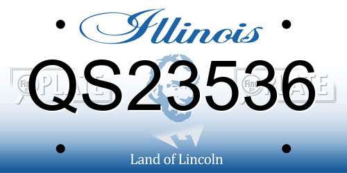 QS23536 Illinois License Plate
