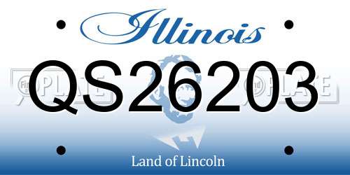 QS26203 Illinois License Plate