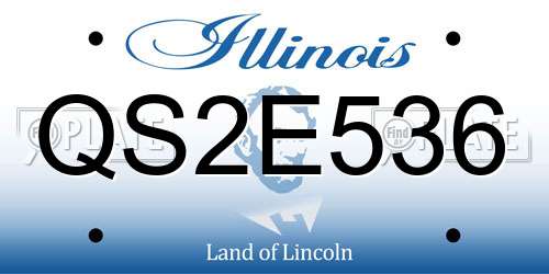 QS2E536 Illinois License Plate