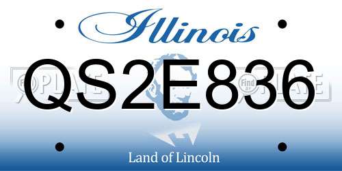 QS2E836 Illinois License Plate