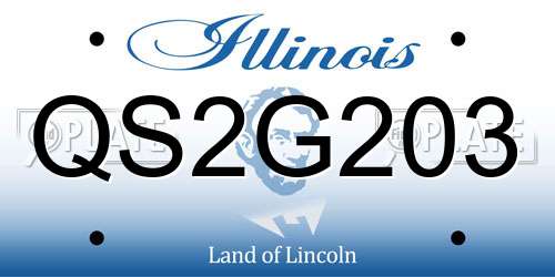 QS2G203 Illinois License Plate