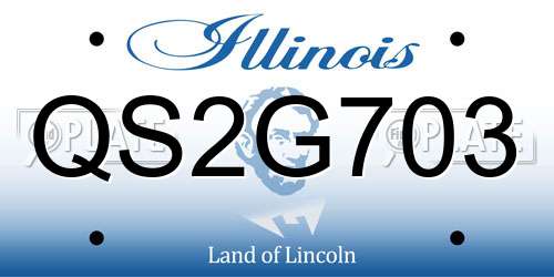 QS2G703 Illinois License Plate