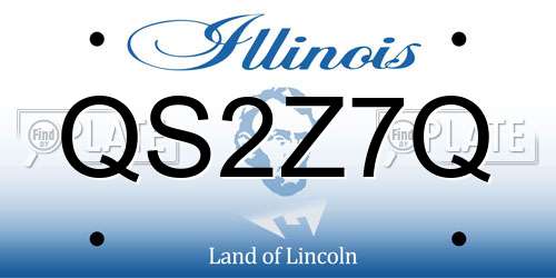 QS2Z7Q Illinois License Plate