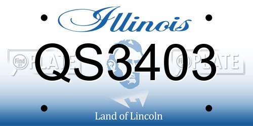 QS3403 Illinois License Plate