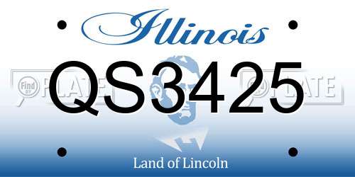 QS3425 Illinois License Plate