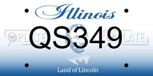 QS349 Illinois License Plate