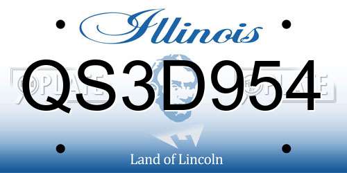 QS3D954 Illinois License Plate