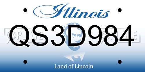 QS3D984 Illinois License Plate