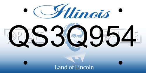 QS3Q954 Illinois License Plate