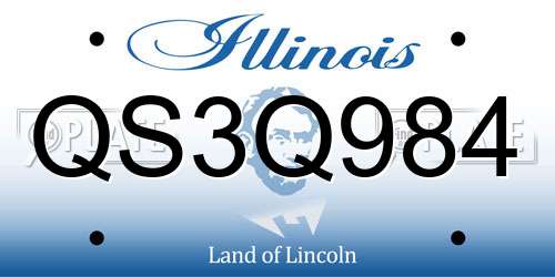 QS3Q984 Illinois License Plate