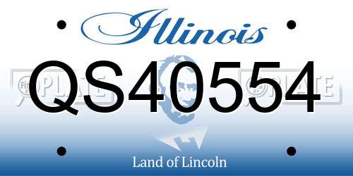QS40554 Illinois License Plate