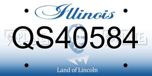 QS40584 Illinois License Plate