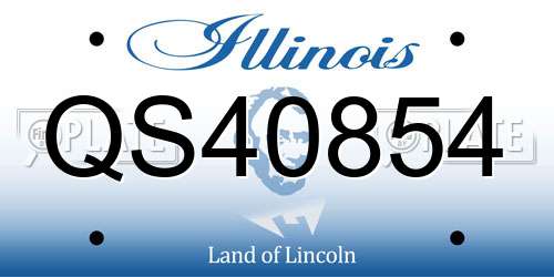 QS40854 Illinois License Plate