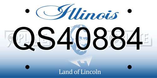 QS40884 Illinois License Plate