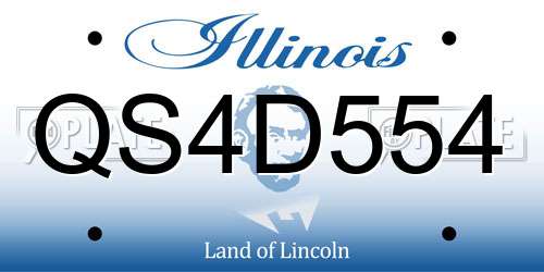 QS4D554 Illinois License Plate