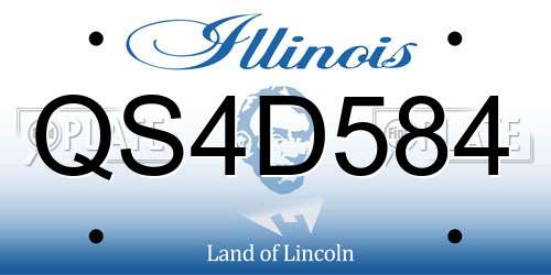 QS4D584 Illinois License Plate