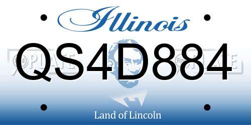 QS4D884 Illinois License Plate