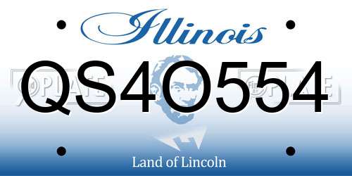 QS4O554 Illinois License Plate
