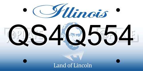 QS4Q554 Illinois License Plate