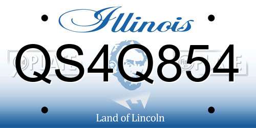 QS4Q854 Illinois License Plate