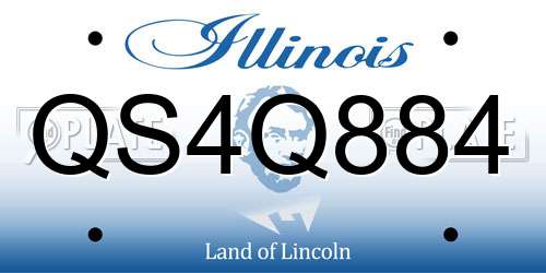 QS4Q884 Illinois License Plate
