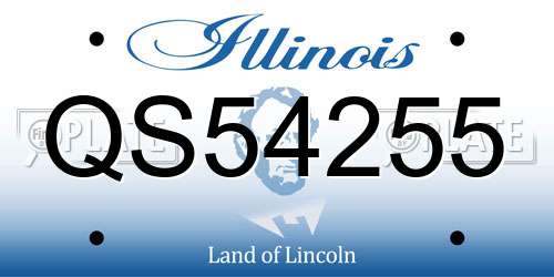 QS54255 Illinois License Plate