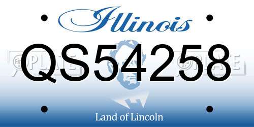 QS54258 Illinois License Plate