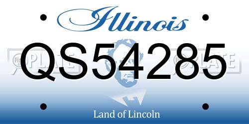 QS54285 Illinois License Plate