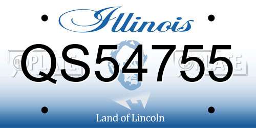 QS54755 Illinois License Plate