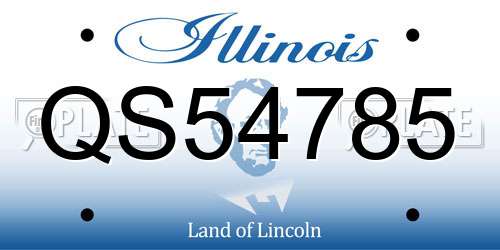 QS54785 Illinois License Plate