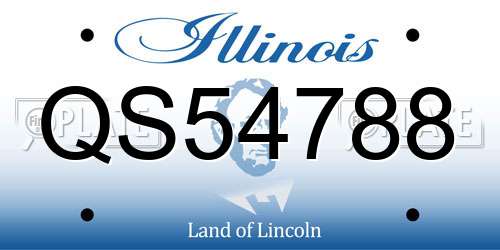 QS54788 Illinois License Plate