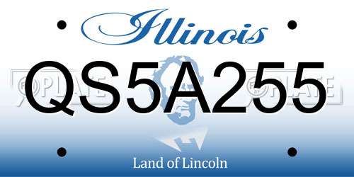 QS5A255 Illinois License Plate