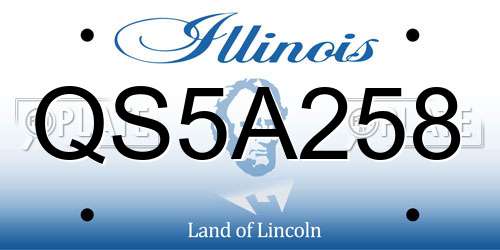 QS5A258 Illinois License Plate