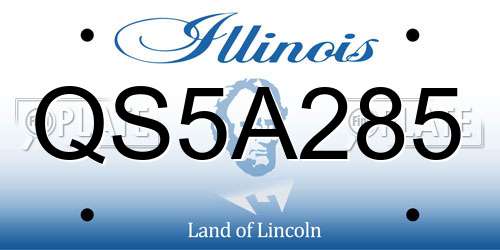 QS5A285 Illinois License Plate