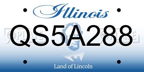 QS5A288 Illinois License Plate