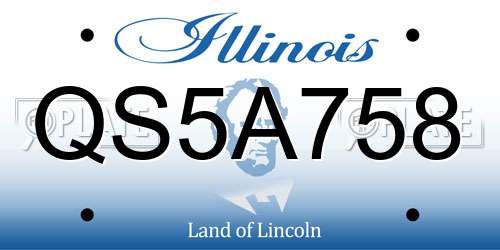 QS5A758 Illinois License Plate