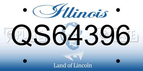 QS64396 Illinois License Plate