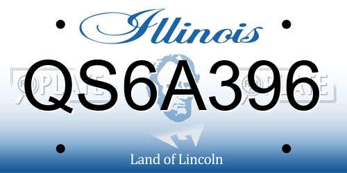QS6A396 Illinois License Plate
