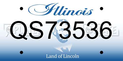 QS73536 Illinois License Plate