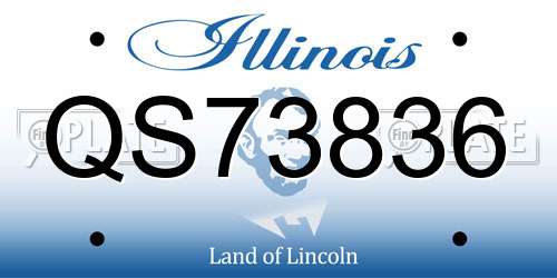QS73836 Illinois License Plate