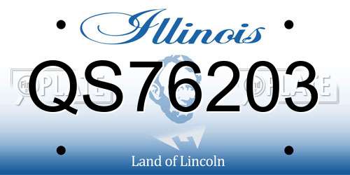 QS76203 Illinois License Plate
