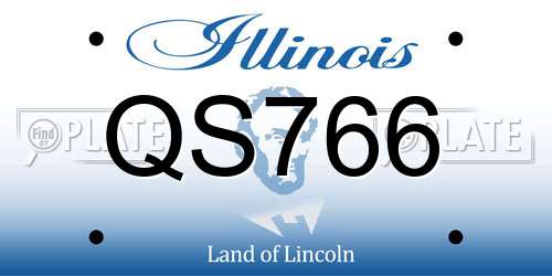 QS766 Illinois License Plate