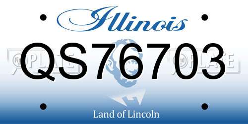 QS76703 Illinois License Plate