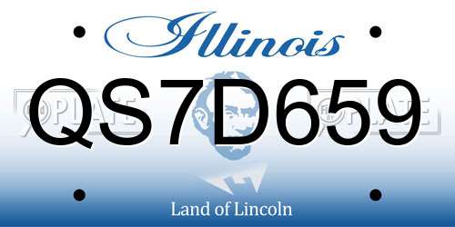 QS7D659 Illinois License Plate
